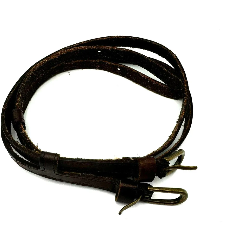 ABERCROMBIE | Kids Girls 13/14 Genuine brown leather double 2‎ strap buckle belt